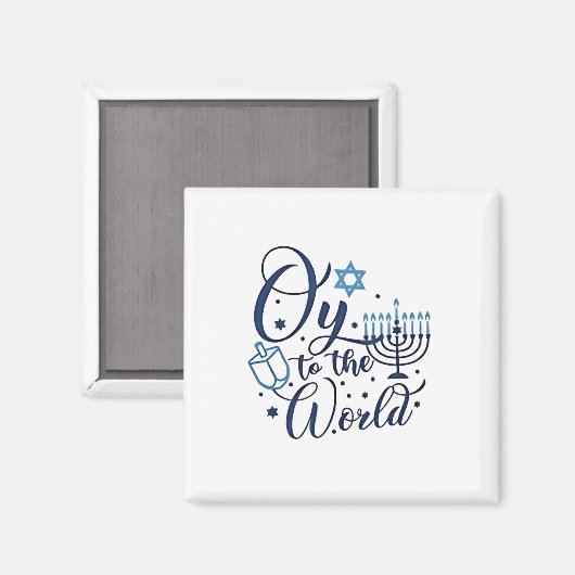 Oy voor de wereld Hanukkah Joods grappig  Magneet (Voorkant / Achterkant)