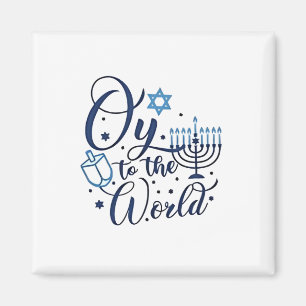 Oy voor de wereld Hanukkah Joods grappig  Magneet