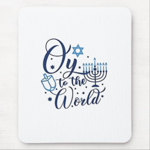 Oy voor de wereld Hanukkah Joods grappig  Muismat