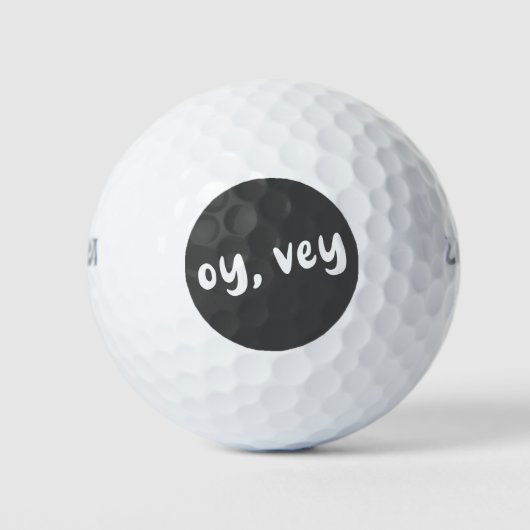 Oy, zeer Jiddisch Gezegde Eenvoudige Typografie Gr Golfballen (Voorkant)