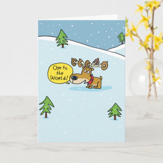 Oye naar de Wereld Hanukká Kaart (Gele Bloem)