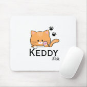 Oyen de schattige kat (persoonlijke naam) muismat (Met muis)