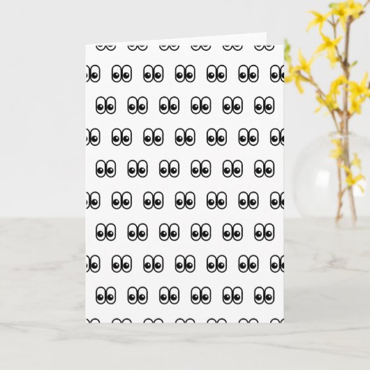 Oyes look Sideways Starting Eyes Emoji Pattern Kaart (Gele Bloem)