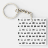 Oyes look Sideways Starting Eyes Emoji Pattern Sleutelhanger (Voorkant)