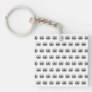 Oyes look Sideways Starting Eyes Emoji Pattern Sleutelhanger