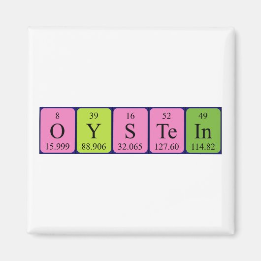 Øystein periodieke lijstnaam magnet (Voorkant)