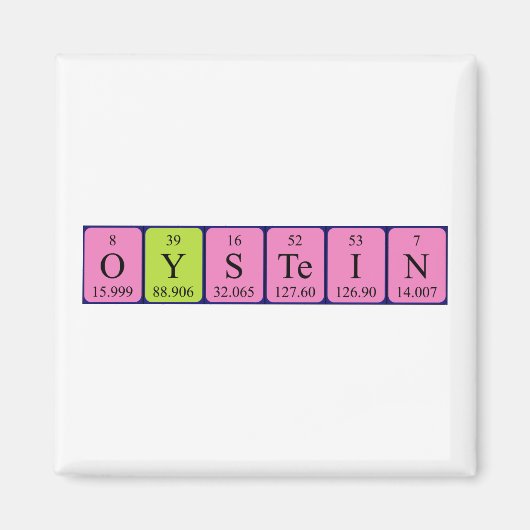 Øystein periodieke lijstnaam magnet (Voorkant)