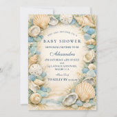 Oyster And Starfish Beach Baby Borrel Kaart (Voorkant)