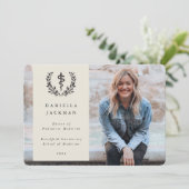 Oyster Asclepius Medical Afstuderen Foto Aankondiging (Staand voorkant)