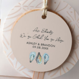 Oyster Aw Shucks We're Glad You're Here Wedding Bedankjes Labels