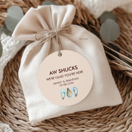 Oyster Aw Shucks We're Glad You're Here Wedding Bedankjes Labels