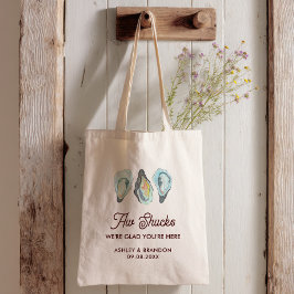 Oyster Aw Shucks We're Glad You're Here Wedding Tote Bag