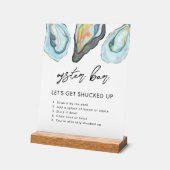 Oyster Bar Coastal Seaside Wedding Sign, Acryl Bord (Hoek)