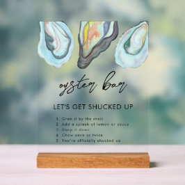 Oyster Bar Coastal Seaside Wedding Sign, Acryl Bord