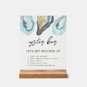 Oyster Bar Coastal Seaside Wedding Sign, Acryl Bord (Voorkant)