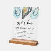 Oyster Bar Coastal Seaside Wedding Sign, Acryl Bord (Hoek)