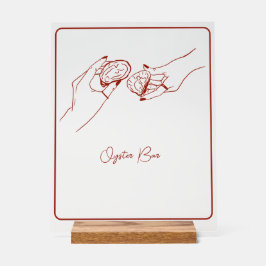 Oyster Bar rode lijn tekening Acryl Bord