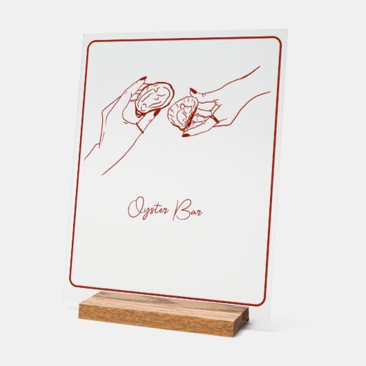 Oyster Bar rode lijn tekening Acryl Bord (Hoek)