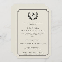 Oyster/Black Registered Nurse Asclepius Afstuderen Kaart