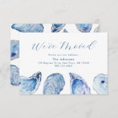 Oyster Blue Waterverf Verandering van adres Kaart (Voorkant / Achterkant)