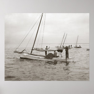 Oyster Boats, 1903.  foto Poster