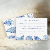 Oyster bruiloft maaltijd opties blauw Waterverf RSVP Kaartje