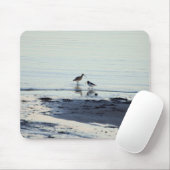 Oyster catcher en Curlew op een strand Muismat (Met muis)