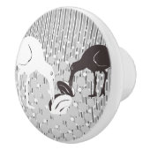 Oyster-Catcher Silhouette - Drawer Knob Keramische Knop (Rechts)