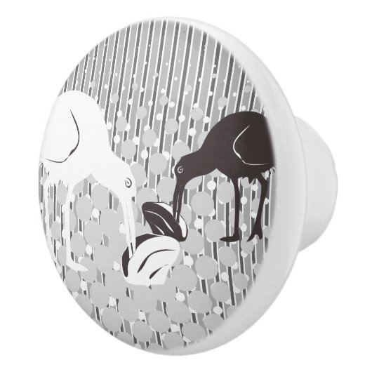 Oyster-Catcher Silhouette - Drawer Knob Keramische Knop (Rechts)