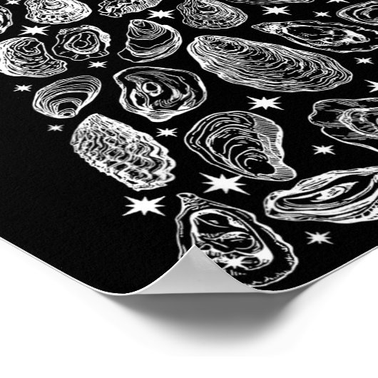 Oyster Christmas Tree Seafood Shellfish Holiday Be Poster (Hoek)