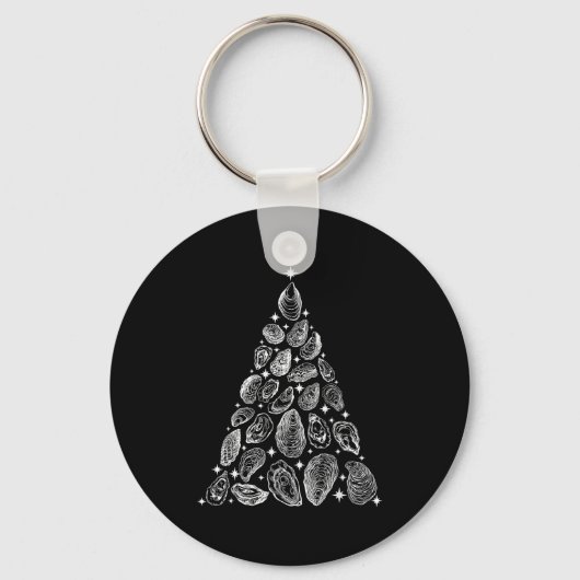 Oyster Christmas Tree Seafood Shellfish Holiday Be Sleutelhanger (Voorkant)