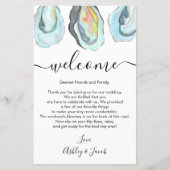 Oyster Coastal Wedding Welcome Letter & Itinerary (Voorkant)