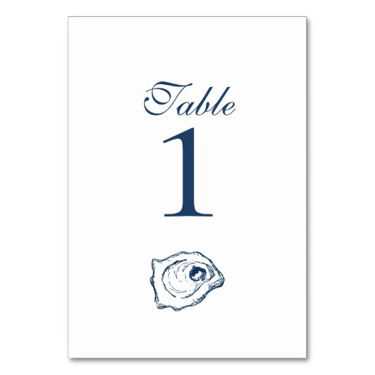 Oyster Collectie tabelnummers Kaart (Voorkant)