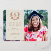 Oyster DO Asclepius Afstuderen Fotoaankondiging Folie Uitnodiging (Voorkant)