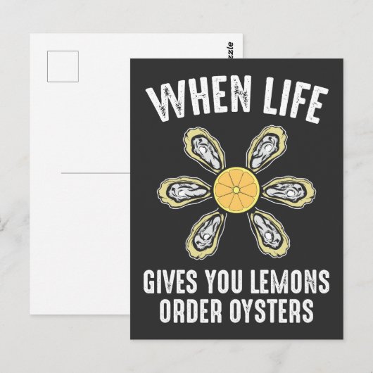 Oyster Eating - Zee Food Gourmet Briefkaart (Voorkant / Achterkant)