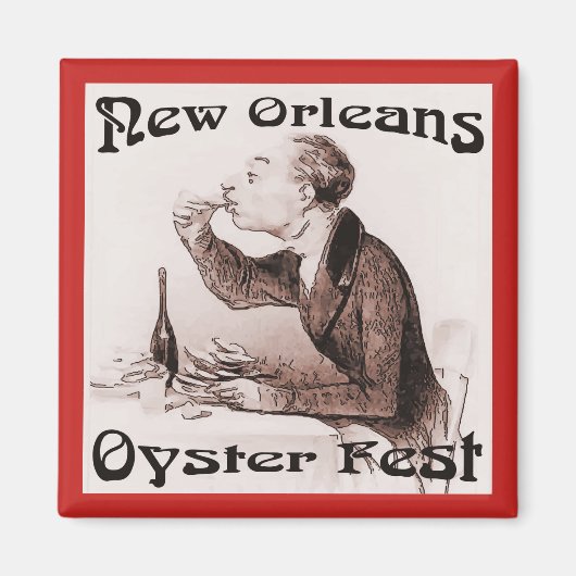 Oyster Fest,  Man Eating Oyster Magneet (Voorkant)