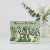 Oyster Fest,  meisje met oesters Briefkaart (Staand voorkant)