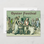 Oyster Fest,  meisje met oesters Briefkaart (Voorkant / Achterkant)