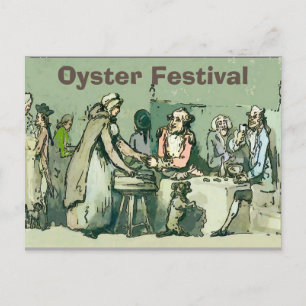 Oyster Fest, meisje met oesters Briefkaart