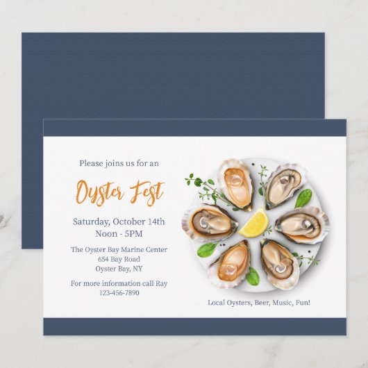 Oyster Fest Uitnodigingen (Voorkant / Achterkant)