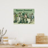 Oyster Fest. Vrouw, verkoopt de stijl van Oyster Poster (Keuken)
