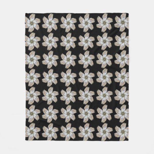 Oyster Fleece Blanket - ontwerp zwart Deken (Voorkant)