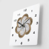 Oyster Flower Clock - Design C Vierkante Klok (Hoek)