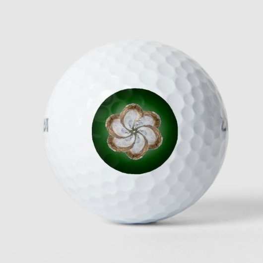 Oyster Flower Golf Ball - Design C Green Golfballen (Voorkant)
