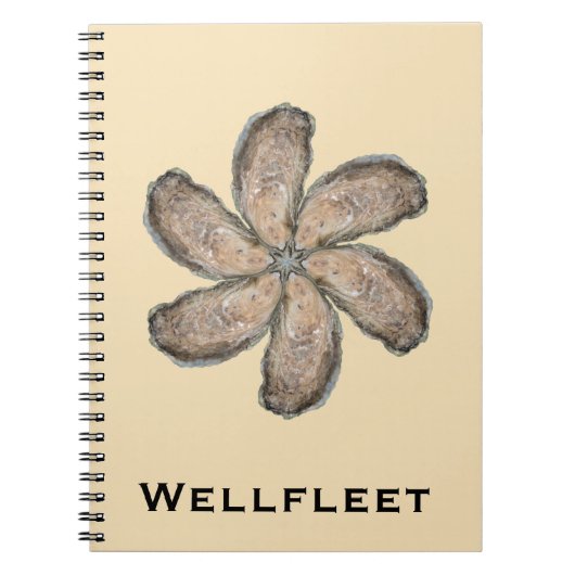 Oyster Flower-laptop — Design D Tan Notitieboek (Voorkant)