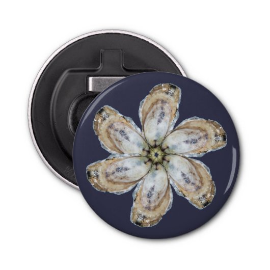 Oyster Flower Magnet Bottle Opener - Ontwerp A (Voorkant)
