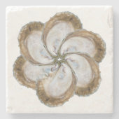 Oyster Flower Marble Onderzetter - Design C (Voorkant)
