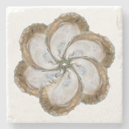 Oyster Flower Marble Onderzetter - Design C