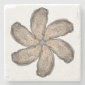 Oyster Flower Marble Onderzetter - Design D (Voorkant)
