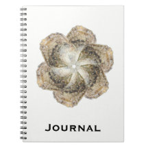 Oyster Flower notebook - Design B White